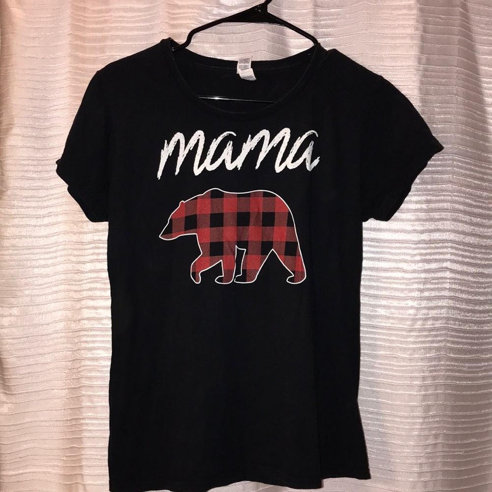 Black mama bear top